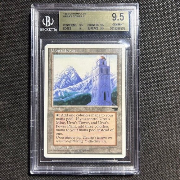 1995 MTG Magic The Gathering Chronicles Urza's Tower Mountains BGS 9.5 Gem Mint - Picture 1 of 3